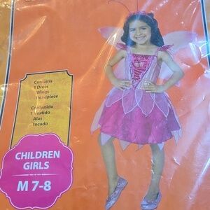 Pink Fairy Costume for Girls Size M 7-8
